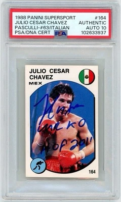 Julio Cesar Chavez Signed '88 Supersport Rookie w/ "Mr. KO/HOF 2011" PSA 10 AUTO - Image 1 of 2