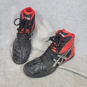 ASICS Split Second Wrestling Shoes Men's 11.5 EU 45 Black Red Silver J203Y  - Picture 1 of 9