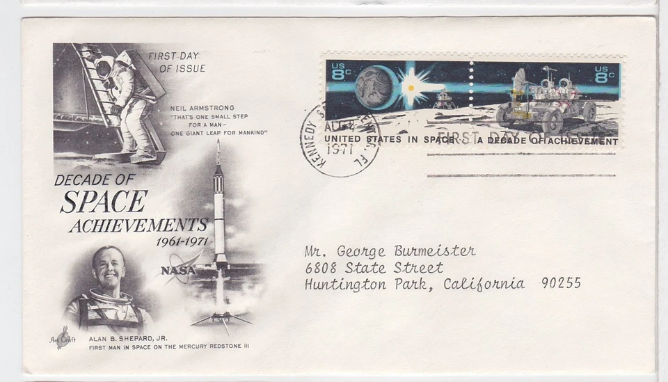 TurtlesTradingPost- Apollo Moon Landing - #1434-35 1971 FDC Artcraft Cachet - Image 1 of 1