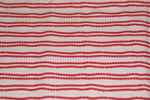 MODA FABRICS * Premium Cotton * Red & White Squiggly Striped Print * 1 yd x 46" - Picture 1 of 3