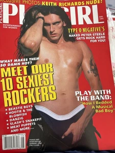 PLAYGIRL ROCKER PETER STEELE ISSUE! August 1995 8-95 RARE HUGE HOT free pics - Picture 1 of 3