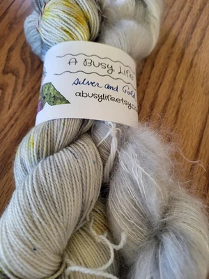 Hand dyed Mohair and Superwash Merino Hat kit, hand dyed yarn for knitting - Image 1 of 4