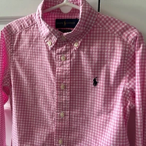 Ralph Lauren Boys Long sleeve shirt Pink White Checked Size 4 Boys Button Collar - Picture 1 of 7