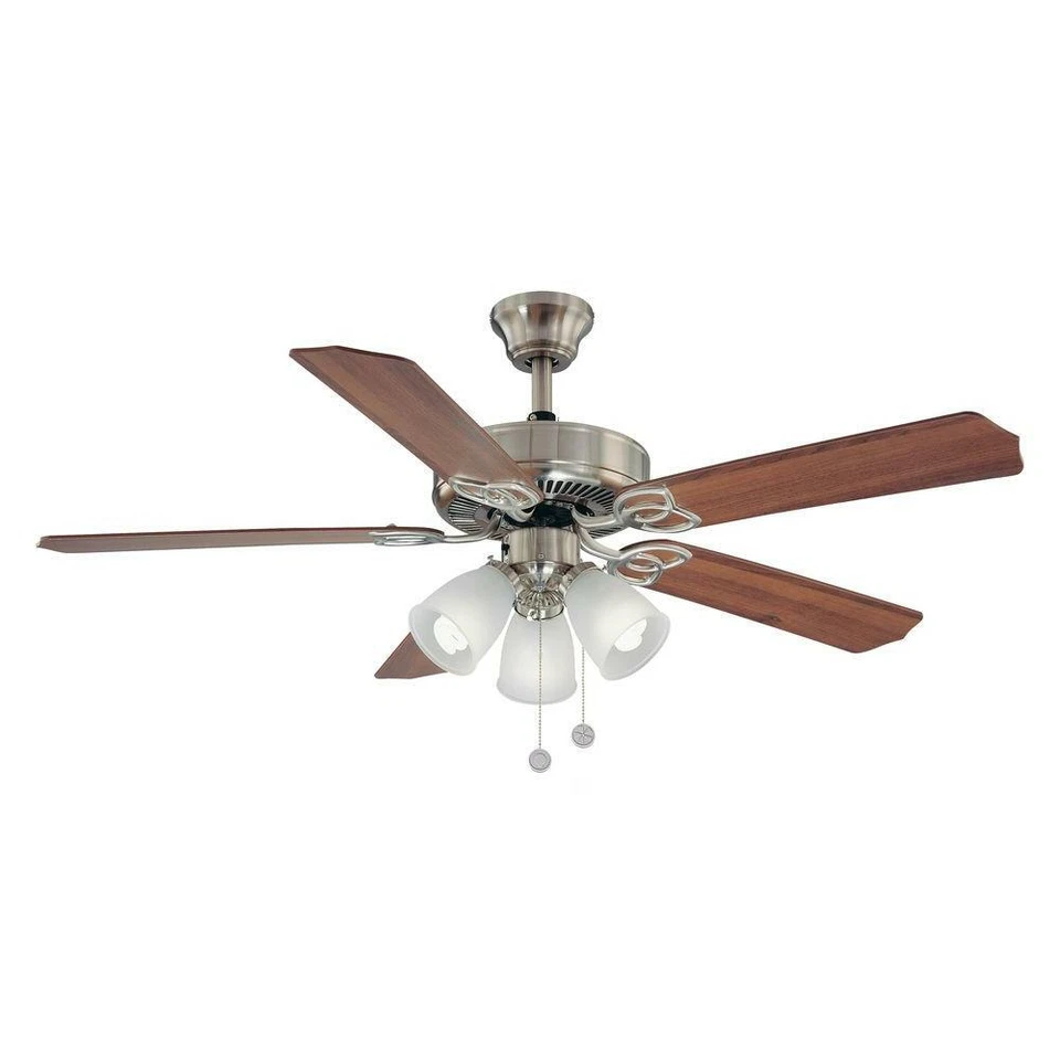 Brookhurst 52 in LED Indoor Brushed Nickel Ceiling Fan with Light Kit PARTS ONLY - Image 1 of 1