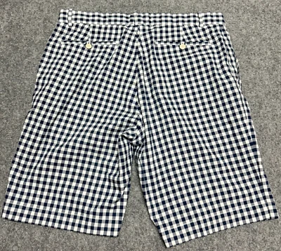 Pantalones Cortos RLX Ralph Lauren 34 Azul Blanco Búfalo Cuadros Golf 10" Entrepierna Foto 1 de 4