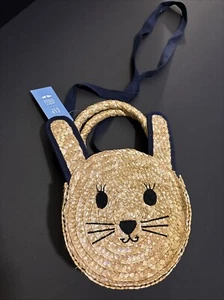 NWT 2018 Gap Kids x Sarah Jessica Parker Straw Rabbit Purse *Adorable - Picture 1 of 6