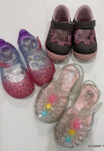 Stride Rite Girls Mary Jane Purple Shoes Size 5 LOT of 3 Toddler Jelly Flats - Picture 1 of 7