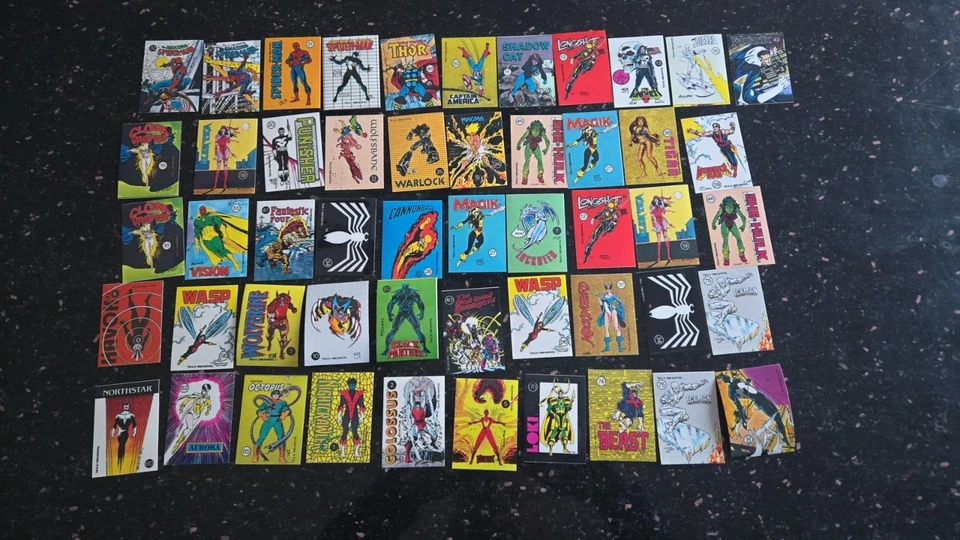 Imágenes de cómics de Marvel 1986 pegatinas - lote de 51 Foto 1 de 2