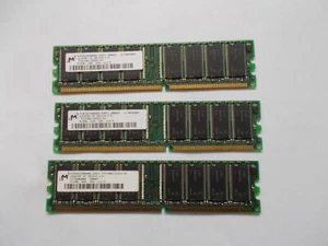 1.5GB (3 X 512MB), MICRON MT16VDDT6464AG, PC2700-DDR-333-CL2.5 DESKTOP RAM/1004 - Picture 1 of 4