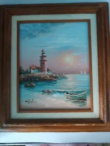 Original Oil Painting by M. Gartland Lighthouse - Picture 1 of 11