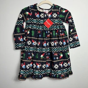 Hanna Andersson Gnome Sweet Gnome Christmas Pajama Nightgown Size 5 110 Cm Navy - Picture 1 of 9
