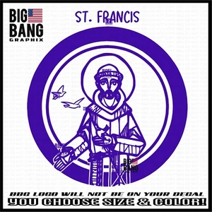 Saint Francis Vinyl Decal Sticker SUV Car Truck Window Religious Christian St. - Bild 1 von 4