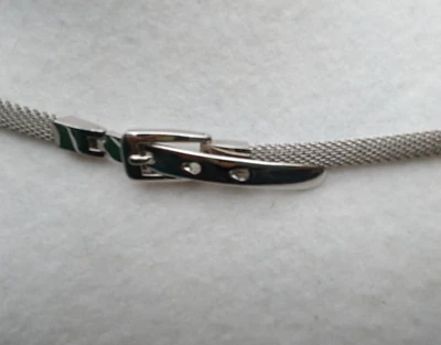 Cinturón Cadena Moda Vintage Tono Plata Malla y Elementos Rectangulares M/L 36" Foto 1 de 4