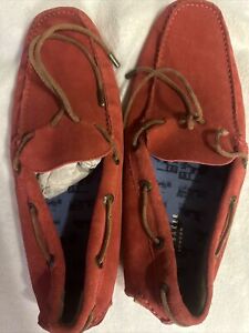 Brand New Ted Baker London US Sz 12 Mens Red Suede Driving Loafer Shoes