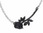 Schwarze Rose Enigma Halskette verpackt, Blume Gothic Liebe Romantik, Alchemie England