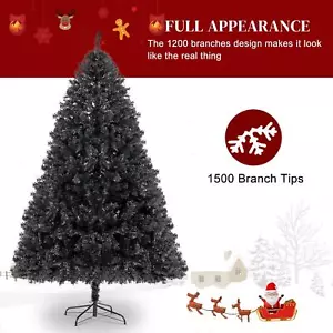 7ft Christmas Tree 1500 Branches Sturdy Stand Xmas Holiday Decor - Picture 1 of 8