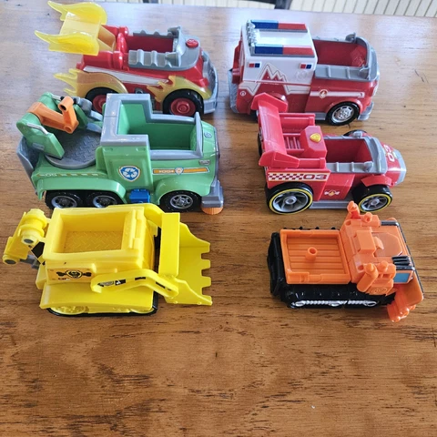 Paw Patrol Smaller Vehicles Lot of 6 Transformer Ready Race Rumble Rocky Pup Cover