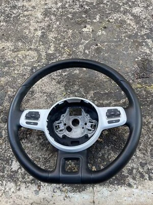 Volante Volkswagen Beetle 2012-2019 cuero blanco puntada negra OEM Foto 1 de 4