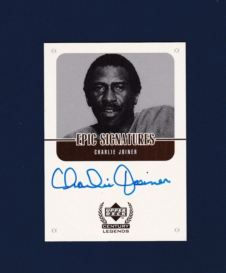 Charlie Joiner signed 1999 Upper Deck Epic Signatures football card - Image 1 of 1