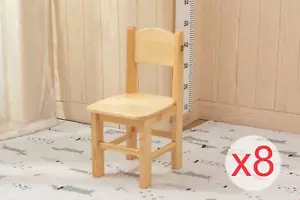8x Wooden Timber Kids Chair Chairs Stool High Quality Sturdy 100% Pinewood - Picture 1 of 3