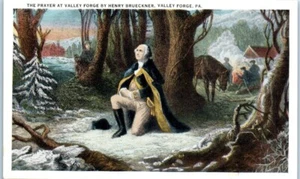 Oración en Valley Forge por Henry Brueckner VALLEY FORGE, PA arte postal - Imagen 1 de 2
