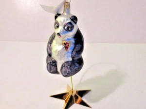 CHRISTOPHER RADKO-AIDS charity ornament PANDA "A Winter's Bear Heart"-96-SP-15 - Picture 1 of 16