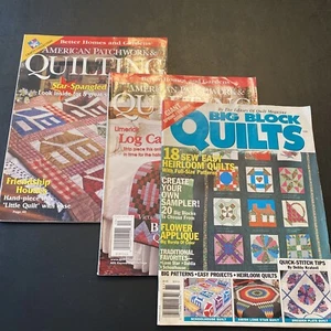 3 magazines Big Block Quilts 1998 & 2 American Patchwork & Quilting 2000-1 - Foto 1 di 14