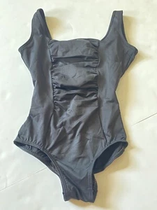 Body Wrappers Premiere V-Back Leotard 8-10 Black Nylon Spandex Dancewear - Picture 1 of 6