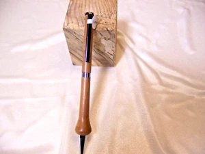 Hand turned Chrome trimmed Satin Wood Slimline Pen       #929 - Picture 1 of 2