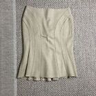 BCBG Maxazria Fit and Flare Mermaid Skirt Size 2 Wool Beige Lined