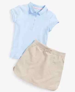 Nautica Big Girls Uniform Short Sleeve Interlock Polo Shirt, XL - Picture 1 of 4