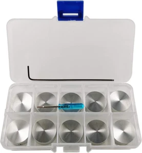 10 Pcs Footswitch Stomp Pedal Switch Aluminum Top Cap Topper Assortment, Silver - Picture 1 of 12