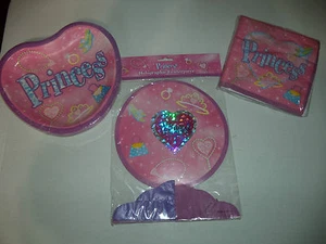 Princess Holographic Centerpiece Matching Paper Plates With Two Ply Napkins - Picture 1 of 2