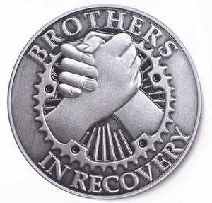 HERMANOS EN RECUPERACIÓN - Moneda antigua de níquel cepillado AA/NA - Imagen 1 de 3