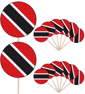 Trinidad & Tobago Flags Party Food Cup Cakes Picks Sticks Decorations Toppers - Picture 1 of 9
