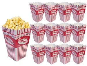 Popcorn Carnival Red Striped Boxes (12 Pieces) 6" Paper - Picture 1 of 3