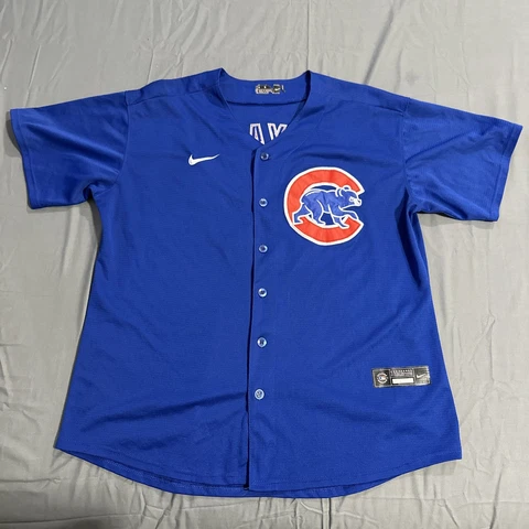 Men’s Nike XL Chicago Cubs Kris Bryant Blue Jersey #17 Sewn Cover