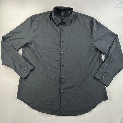 Camisa social Michael Strahan preta slim fit branca botão para baixo masculina GG - Imagem 1 de 4