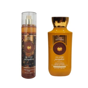 SET OF 2 NEW Bath & Body Works Glazed Pumpkin Body Lotion, 8 oz + Body Mist - Picture 1 of 1
