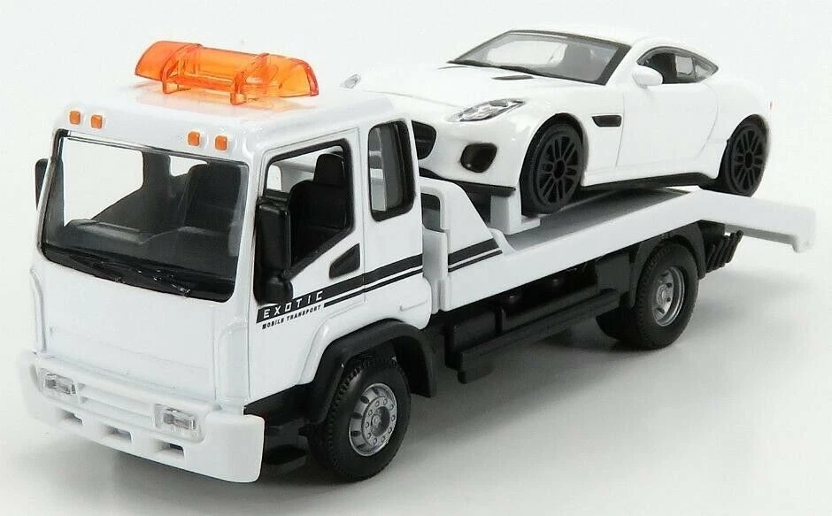 BURAGO - Camion di recupero con JAGUAR F-type bianca - 1/43 - BUR31419 - Immagine 1 di 1