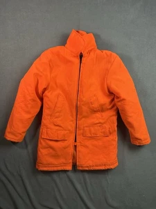 Cappotto Dickies Vintage Uomo Piccolo Made USA Arancione Lavoro Trapuntato Giacca Parka Lungo - Foto 1 di 8
