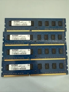 4x 2gb Elpida DDR3 DIMM 2x1GB SDRAM EBJ10UE8BDF0-DJ-F PC3-10600U-9-10-A0 - Picture 1 of 3