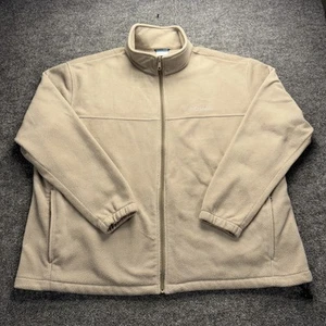 Columbia Jacke Herren Gr. 4XL beige hellbraun Benton Frühling durchgehender Reißverschluss Fleece Logo - Bild 1 von 13