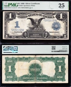 VERY NICE Bold & Crisp VF+ 1899 $1 "BLACK EAGLE" Silver Cert.! PMG 25! 21029A - Picture 1 of 3