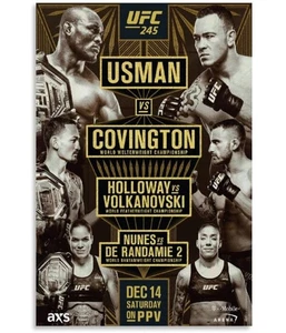 UFC Unisex 245 Dec 14th Saturday Official Poster, Black, One Size - Picture 1 of 1