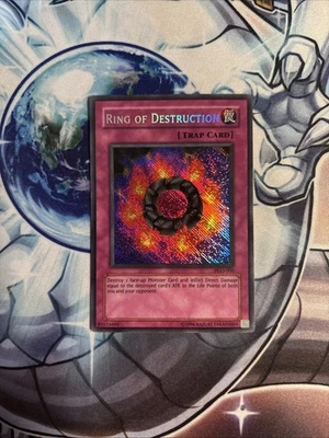 (WNB) Yugioh Ring of Destruction PGD-000 Secret Unlimited REVERSE MISPRINT VLP - Image 1 of 4