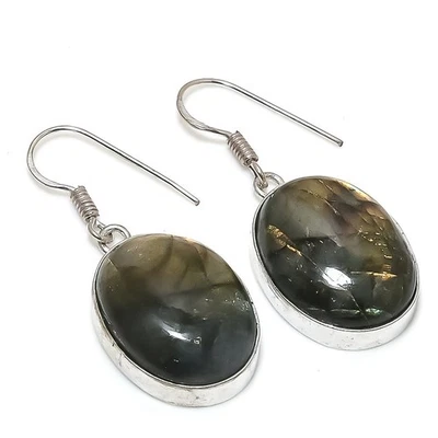 Pendiente de plata de ley 925 con piedras preciosas de labradorita Natural Choice 1,58" r625 Foto 1 de 4