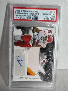 2020 Panini Origins Patch Auto Clyde Edwards - Helaire Rookie KC Chiefs PSA 10 - Bild 1 von 1