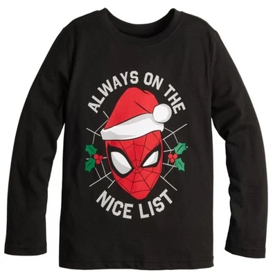 Nueva Camisa de Navidad Marvel Spiderman Jumping Beans Niños Manga Larga - Talla 7 Foto 1 de 2