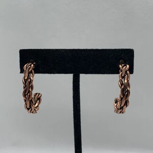 Copper Woven Hoop Earrings - Picture 1 of 4